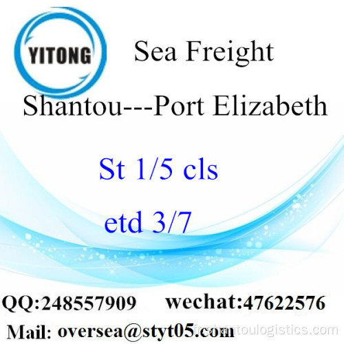 Port de Shantou LCL Consolidation à Port Elizabeth